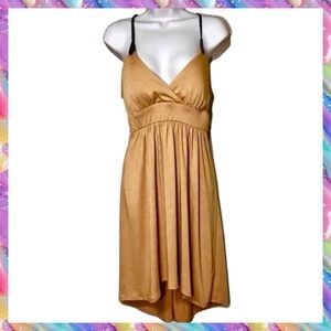 ⭐️ JFW 90s Tan Billowy Pullover Racer Back Empire Waist Dress Women’s Small